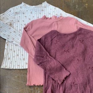 3 Long sleeve ribbed toddler tees